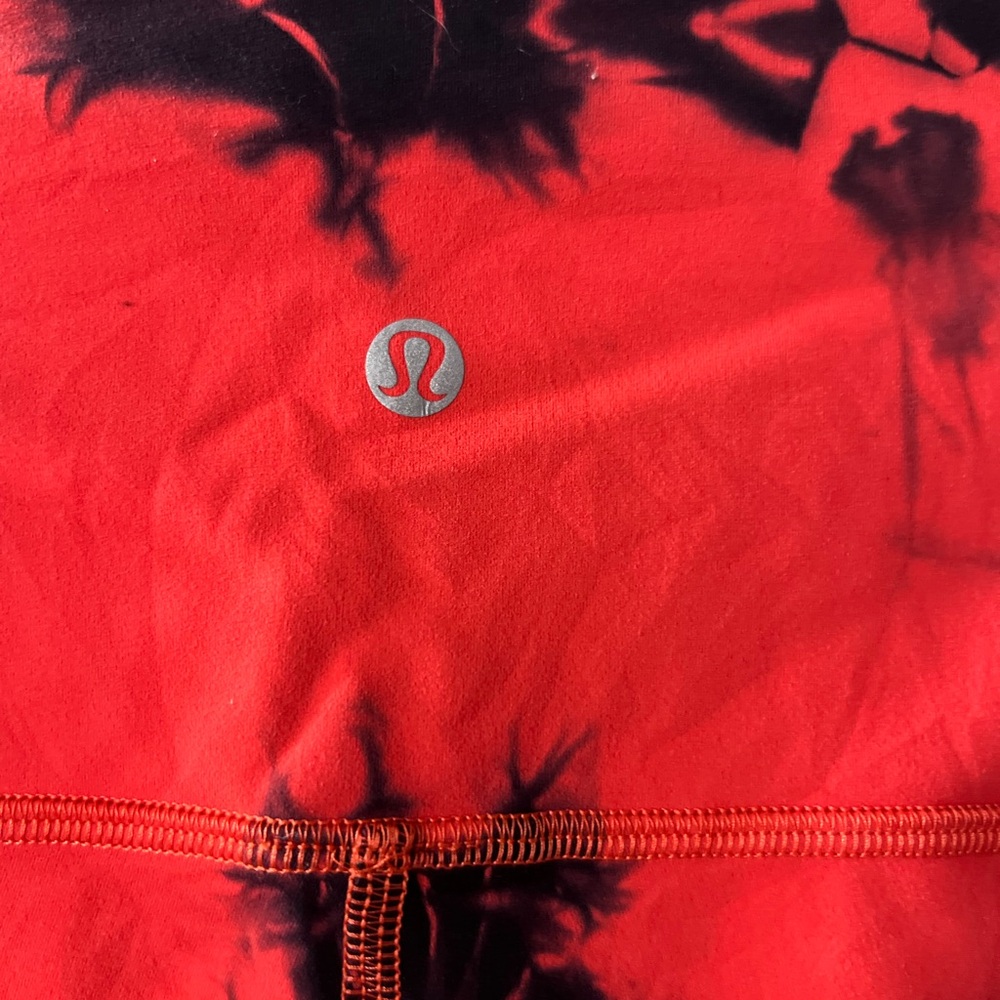 Lululemon Wunder Train High-Rise Tight 21” Tie Dye Carnation Red Black Size 10 - Picture 9 of 9